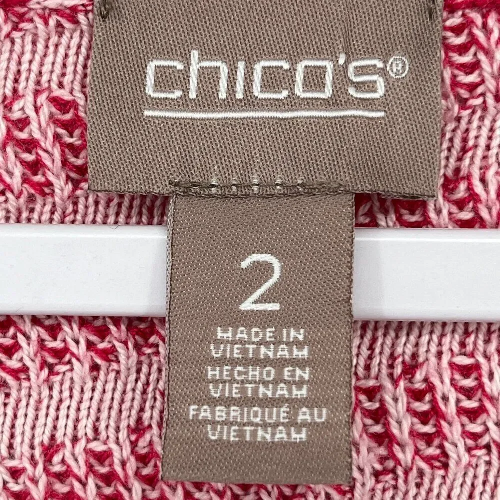 Chico’s Mingle Splice Scoopneck Pullover‎ Sweater Women’s Size 2 XL Asymmetrical